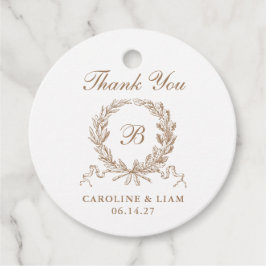 Etiquetas Para Lembrancinhas Monograma de Casamento Dourado de Oak Oak Elegante