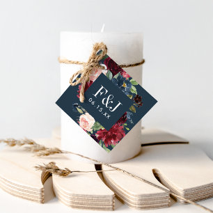 Etiquetas Para Lembrancinhas Monograma de Casamento Floral de Bloom Radiante