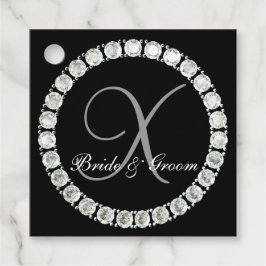 Etiquetas Para Lembrancinhas Monograma de Casamento Sparkle personalizável