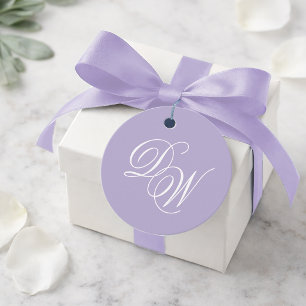 Etiquetas Para Lembrancinhas Monograma de Lavanda Casamento Simples Roxo 