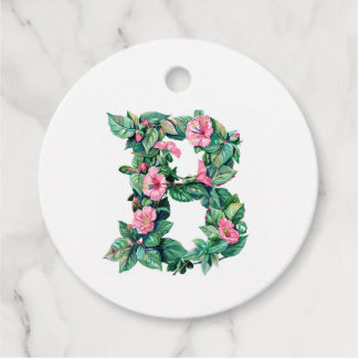 Etiquetas Para Lembrancinhas Monograma Floral Aquarela B (Nome personalizável)