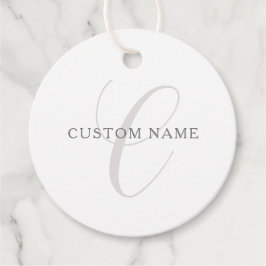 Etiquetas Para Lembrancinhas Monograma Moderno Elegante | Cinzas e Branco (edit