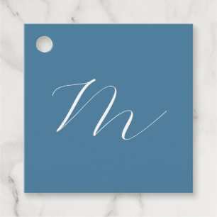 Etiquetas Para Lembrancinhas Monograma, Pastel Azul Sólido, profissional minima