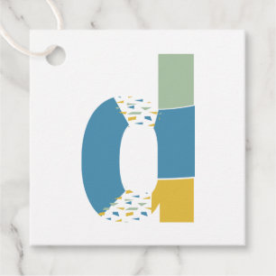 Etiquetas Para Lembrancinhas Monograma Personalizado de Letra D Abstrata Modern