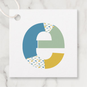 Etiquetas Para Lembrancinhas Monograma Personalizado de Letra E Abstrata Modern