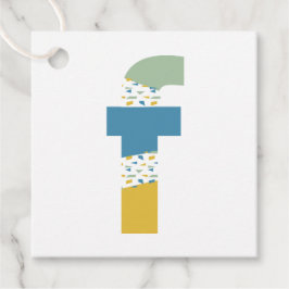 Etiquetas Para Lembrancinhas Monograma Personalizado de Letra F Abstrata Modern
