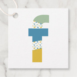 Etiquetas Para Lembrancinhas Monograma Personalizado de Letra F Abstrata Modern