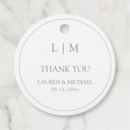 Etiquetas Para Lembrancinhas Monograma Simples Azul Moderno Muito Obrigado