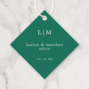 Etiquetas Para Lembrancinhas Monograma Verde Esmeralda Simples Elegante Casamen