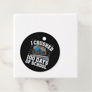 Etiquetas Para Lembrancinhas Monstro de Caminhão de 100 Dias de Escola 100º Dia