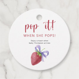 Etiquetas Para Lembrancinhas Morango com Laço Pop it Quando ela estourar