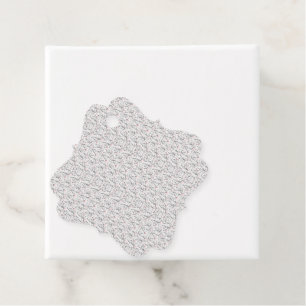 Etiquetas Para Lembrancinhas Motif floral refinado em branco e cinza, presenti