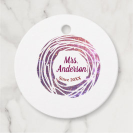Etiquetas Para Lembrancinhas Mrs name pink mauve border since year wedding brid