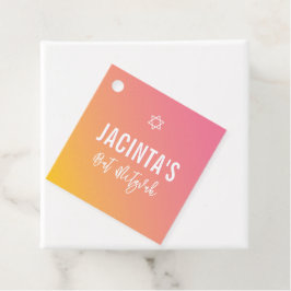 Etiquetas Para Lembrancinhas MTD MITZVAH gradiente amarelo-rosa-estrela moderno