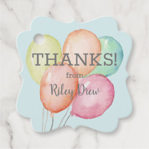 Etiquetas Para Lembrancinhas Muito Obrigado Balões de Aquarela Azul