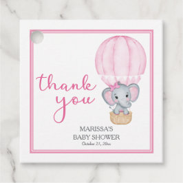 Etiquetas Para Lembrancinhas Muito Obrigado, Chá de fraldas Elefante Rosa.