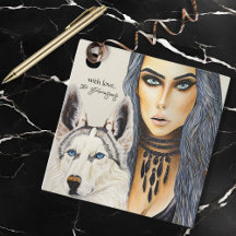 Mulher Glamourosa Moderna & Presente de Cachorro L