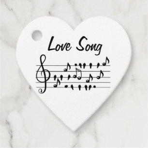 Etiquetas Para Lembrancinhas Música de amor, pássaros sentados entre as notas