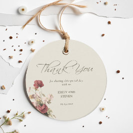 Etiquetas Para Lembrancinhas Na moda Dusty Rosa Wildflower Casamento Obrigado