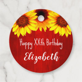 Etiquetas Para Lembrancinhas Nascimento de Madeira Rústica Sunflower