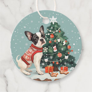 Etiquetas Para Lembrancinhas Natal Boston Terrier Dog