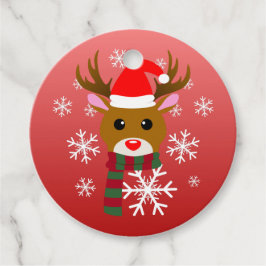 Etiquetas Para Lembrancinhas Natal Branco Rudolph Rudolph, Rena Nosada Vermelha