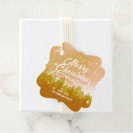 Etiquetas Para Lembrancinhas Natal Dourado da Floresta Branca de Neve Pacífica 