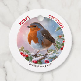 Etiquetas Para Lembrancinhas Natal Nostálgico do Robin Vermelho Aquarela Natal