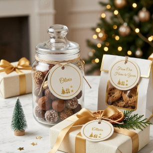 Etiquetas Para Lembrancinhas Natal Personalizado a Ouro