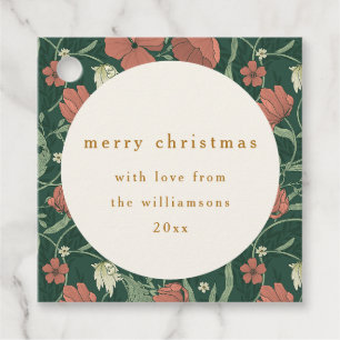 Etiquetas Para Lembrancinhas Natalina Vintage Verde Vermelho Floral Personaliza