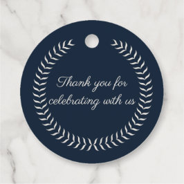 Etiquetas Para Lembrancinhas Navy Blue and Ivory Elegant Monogram Wedding Favor