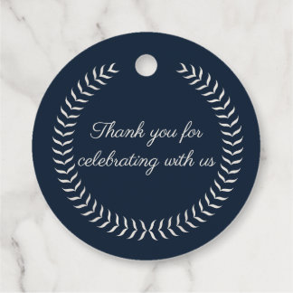 Etiquetas Para Lembrancinhas Navy Blue and Ivory Elegant Monogram Wedding Favor