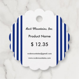 Etiquetas Para Lembrancinhas Navy Stripes Scalloped Price Tags | EB_Office