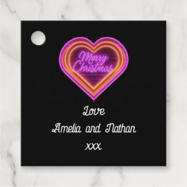 Etiquetas Para Lembrancinhas Neon Merry Christmas Personalizado