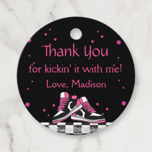 Etiquetas Para Lembrancinhas Neon Sneaker Birthday, Glitter Obrigado