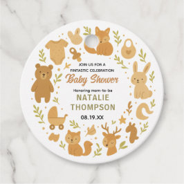 Etiquetas Para Lembrancinhas Neutral Baby Boy Shower | Cute Safari Animal