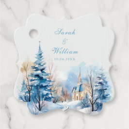 Etiquetas Para Lembrancinhas Neve romântica Casamento da igreja de inverno Favo