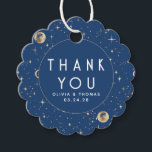 Etiquetas Para Lembrancinhas Noite Estrela Celestial Místico Azul Obrigado<br><div class="desc">Noite estrelada tags de agradecimento</div>