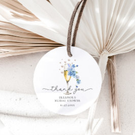 Etiquetas Para Lembrancinhas Noiva Azul Obrigado Pérolas & Prosecco Chá de Pane