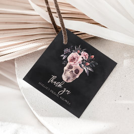Etiquetas Para Lembrancinhas Noiva de Halloween Crânio Floral