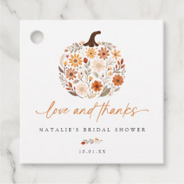 Etiquetas Para Lembrancinhas Noiva de Outono com Abóbora de Flores Silvestres