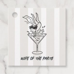 Etiquetas Para Lembrancinhas Noiva do Jantar de Solteira Chic Martini Doodle Es