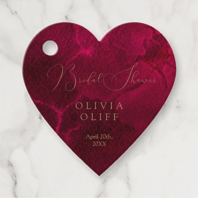 Etiquetas Para Lembrancinhas Noivado Burgundy Passion (Frente)