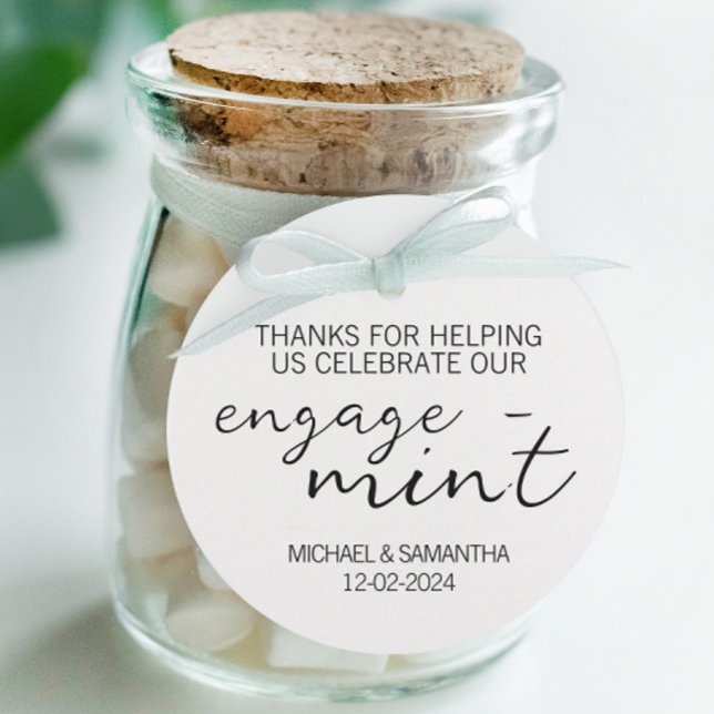 Etiquetas Para Lembrancinhas Noivado Mint Obrigado (Personalized Engage-mint favor tags for engagement parties)