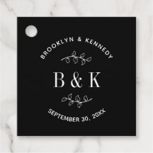 Nome de casal monograma floral botânico preto e br