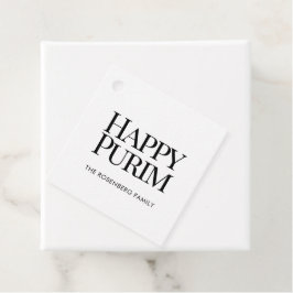 Etiquetas Para Lembrancinhas Nome de Família Clássico Feliz Purim