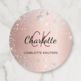 Etiquetas Para Lembrancinhas Nome do script em monograma com brilho de ouro ros