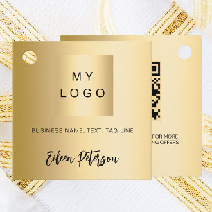 Etiquetas Para Lembrancinhas nome Dourado logotipo comercial QR código de suspe