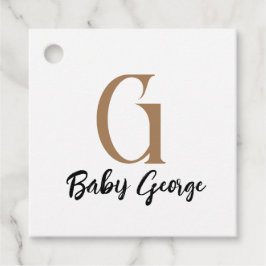 Etiquetas Para Lembrancinhas nome monograma personalizado do Baby unisex mínimo