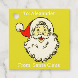 Etiquetas Para Lembrancinhas Nome Personalizado Amarelo do Pai Natal